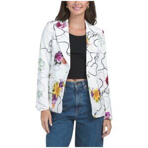 VENTI Made In Italy Floral Single Button Blazer
